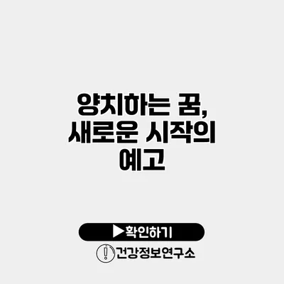 양치하는 꿈, 새로운 시작의 예고?