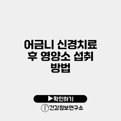 어금니 신경치료 후 영양소 섭취 방법