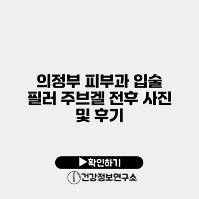 의정부 피부과 입술 필러 주브겔 전후 사진 및 후기