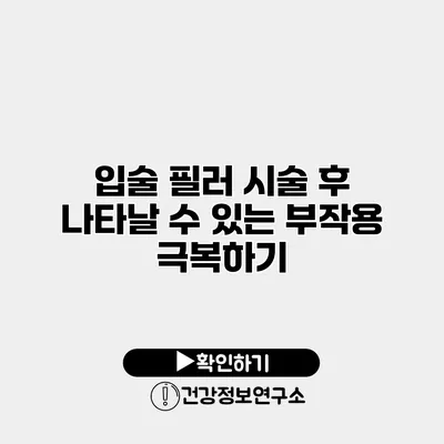 입술 필러 시술 후 나타날 수 있는 부작용 극복하기