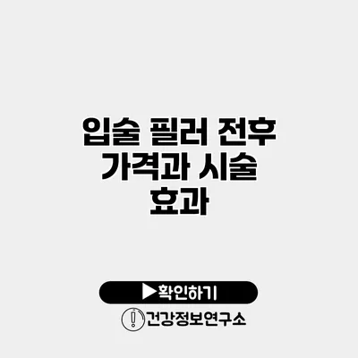입술 필러 전후 가격과 시술 효과