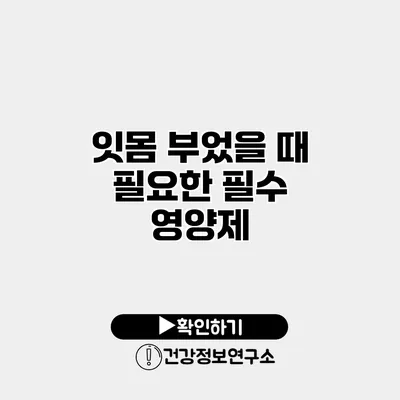 잇몸 부었을 때 필요한 필수 영양제