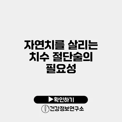 자연치를 살리는 치수 절단술의 필요성