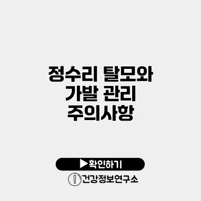 정수리 탈모와 가발 관리 주의사항