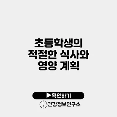 초등학생의 적절한 식사와 영양 계획