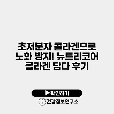 초저분자 콜라겐으로 노화 방지! 뉴트리코어 콜라겐 담다 후기