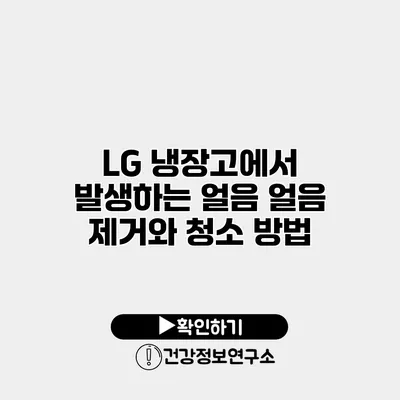 LG 냉장고에서 발생하는 얼음 얼음 제거와 청소 방법