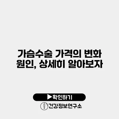 가슴수술 가격의 변화 원인, 상세히 알아보자