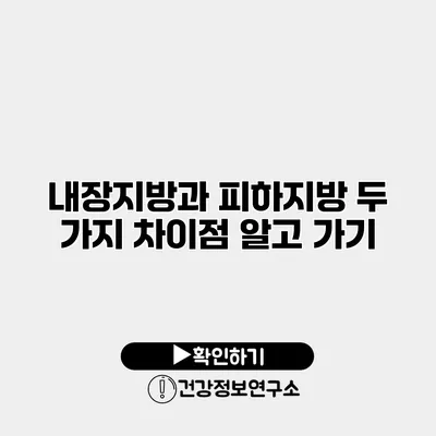 내장지방과 피하지방 두 가지 차이점 알고 가기