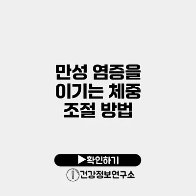만성 염증을 이기는 체중 조절 방법