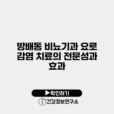 방배동 비뇨기과 요로 감염 치료의 전문성과 효과