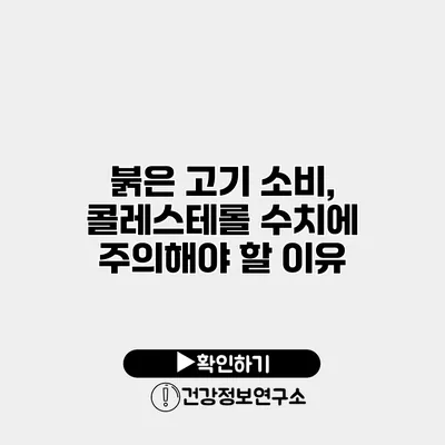 붉은 고기 소비, 콜레스테롤 수치에 주의해야 할 이유