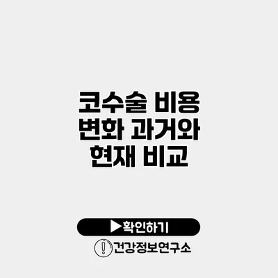 코수술 비용 변화 과거와 현재 비교