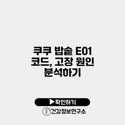 쿠쿠 밥솥 E01 코드, 고장 원인 분석하기