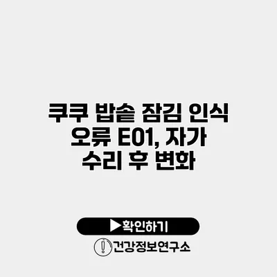 쿠쿠 밥솥 잠김 인식 오류 E01, 자가 수리 후 변화